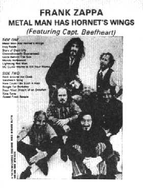 captain beefheart bootleg - insert frank zappa (featuring capt. beefheart) 'metal man has hornet's wings' elpee