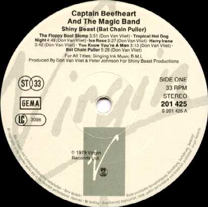 captain beefheart - shiny beast (bat chain puller) -
          label test pressing elpee germany 1979