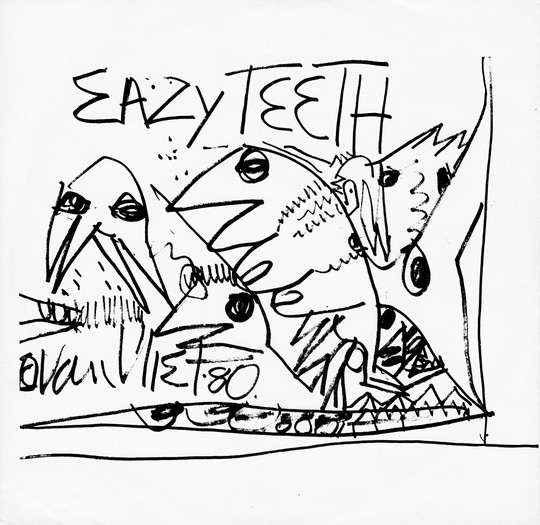 captain beefheart - 'eazy
                teeth' drawing by don van vliet 1980 - front cover
                single