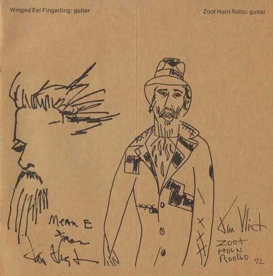 captain beefheart -'brown
                        star' booklet - don van vliet drawings 'winged
                        eel fingerling' elliot ingber, 'zoot horn rollo'
                        bill harkleroad